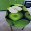 Стол обеденный «Зеленое яблоко» Белый – Фотопечать «Зеленое яблоко»