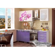 Кухонный гарнитур 1,6м «Орхидея» Серый – Фиолетовый глянец